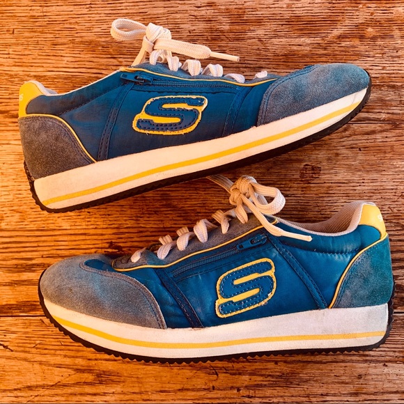 Skechers Shoes - Vintage Skechers Active—Blue Zipper Logo Sneakers